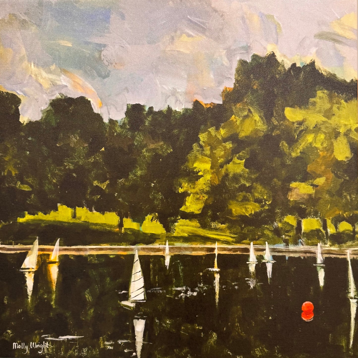 Central Park Boat Pond Giclee Canvas Print