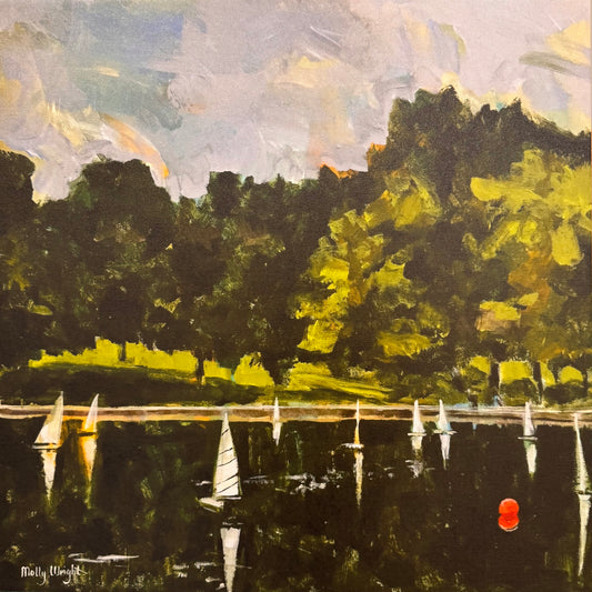 Central Park Boat Pond Giclee Canvas Print